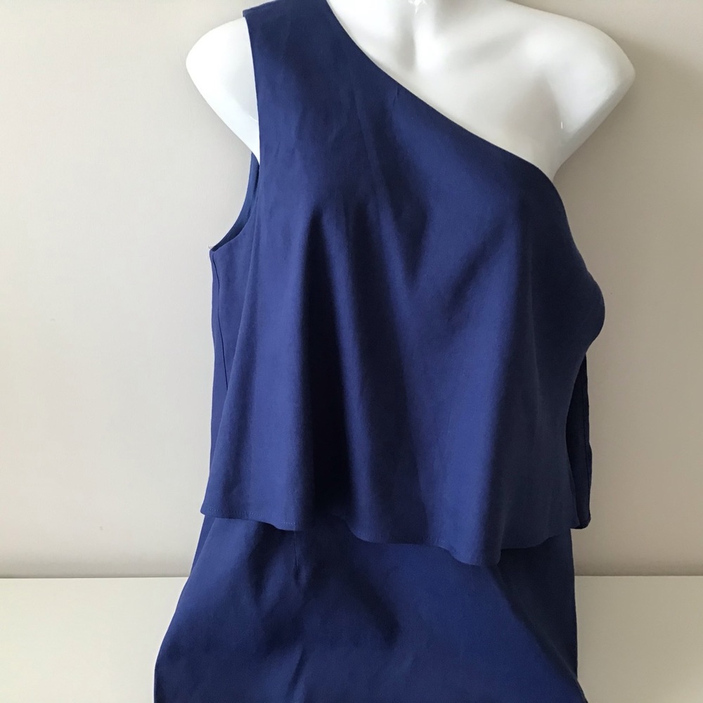 Dress 12 NWT $159 tag Ocean Blue One Shoulder Antonio M - Picture 4 of 10